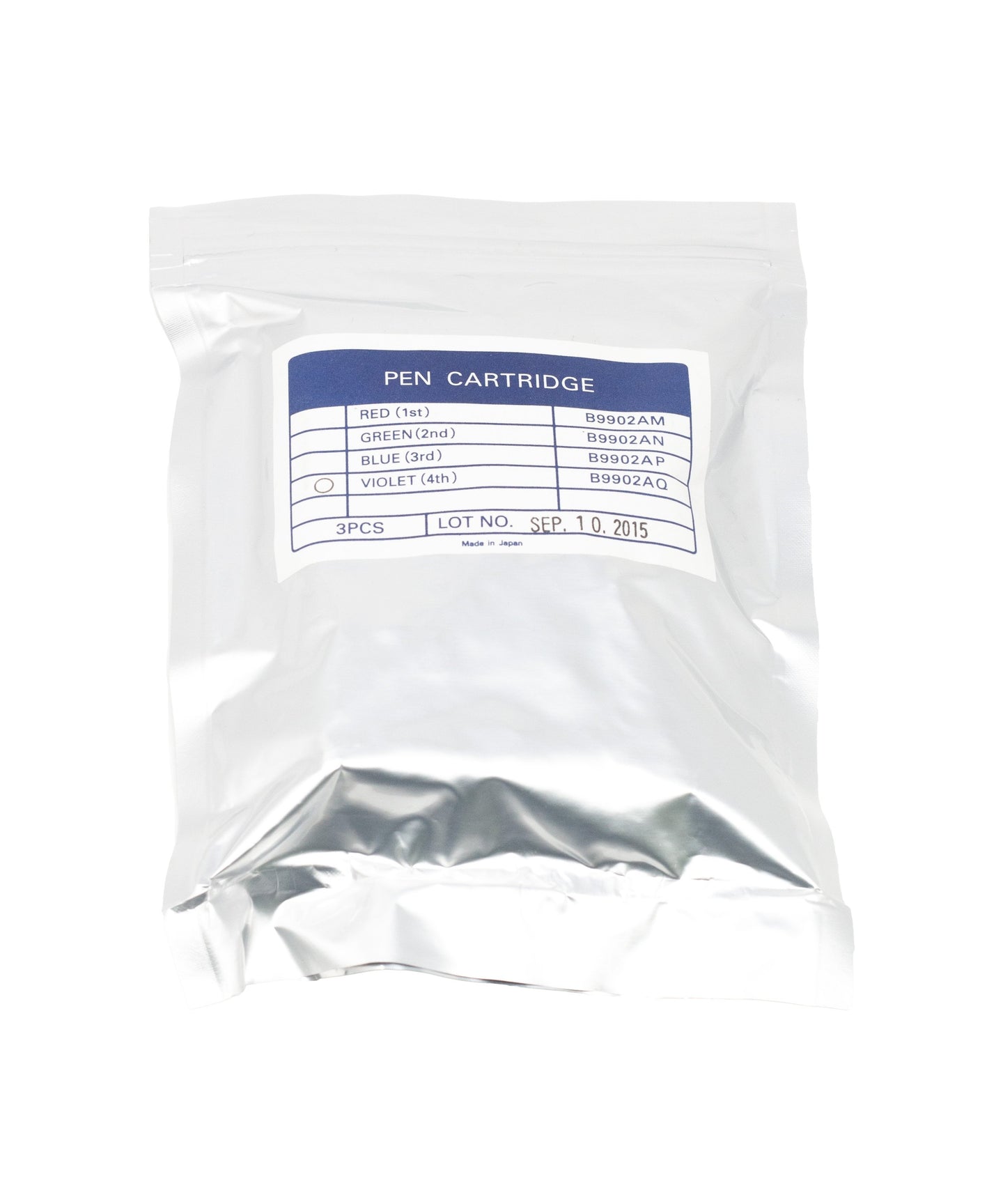 Photo of Violet Disposable Pen B9902AQ for Yokogawa UR10000 & 20000 Series (Set of 3) (Japanese)